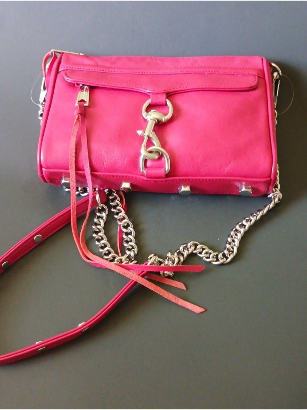 Rebecca Minkoff red Leather Crossbody with Chain Strap